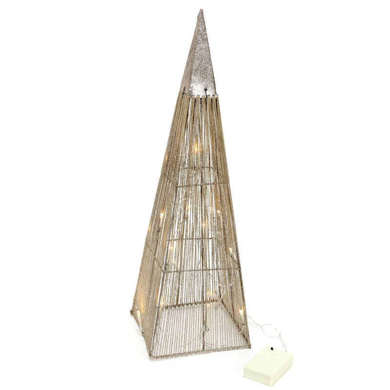Gerimport Lámpara de Metal Oro 20 Luces - Adornos y Modelos Navideños