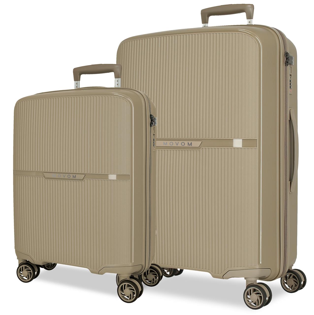 Set de Equipaje Movom Moon: Maleta de Cabina y Mediana en Polipropileno, Extensible, con Interior Organizado Ideal para Viajes