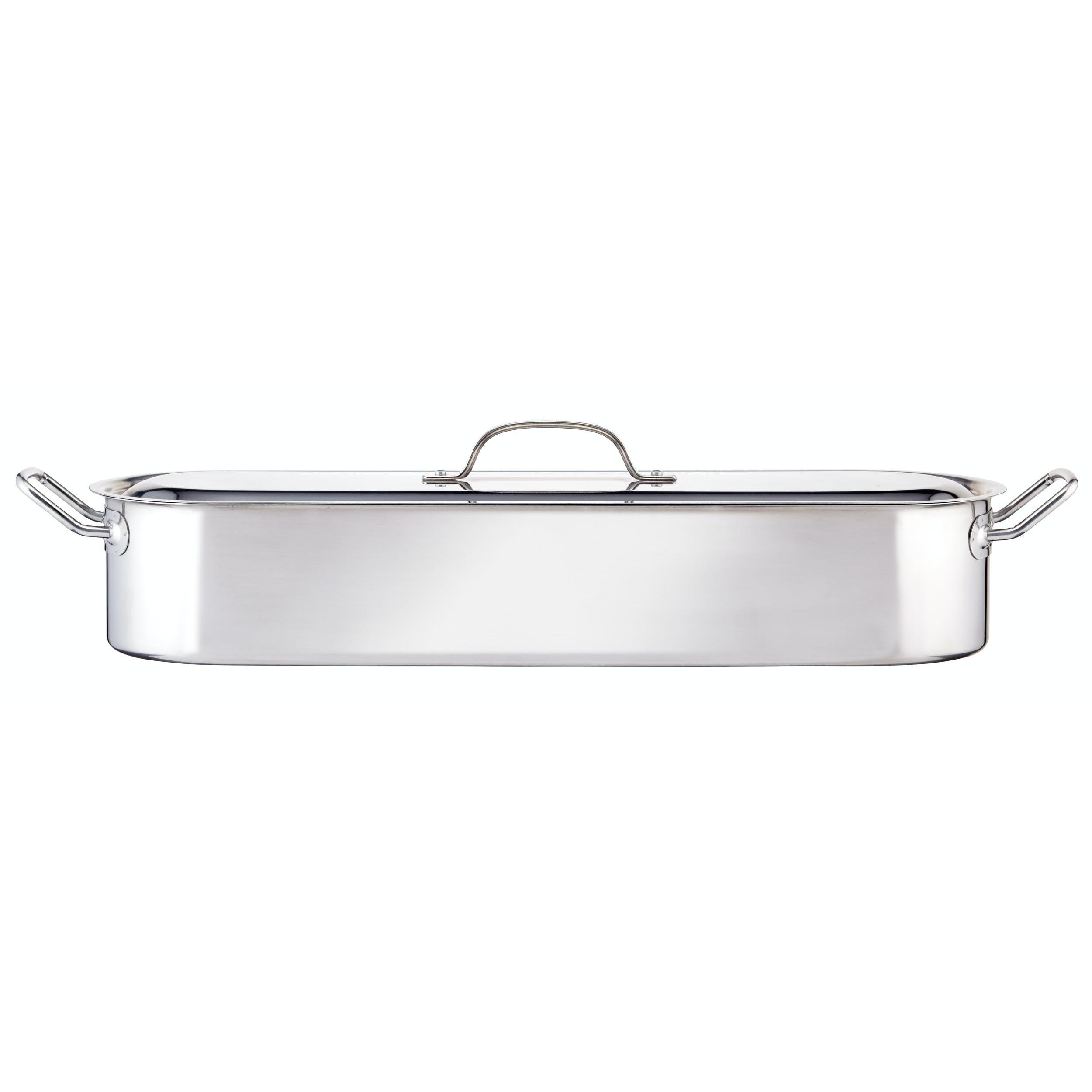 KitchenCraft Besuguera Hervidor para Escalfar Pescado de Acero Inoxidable, Fuente para Hervir Pescado, 61,5 x 18,5 x 10,5 cm - Plateado