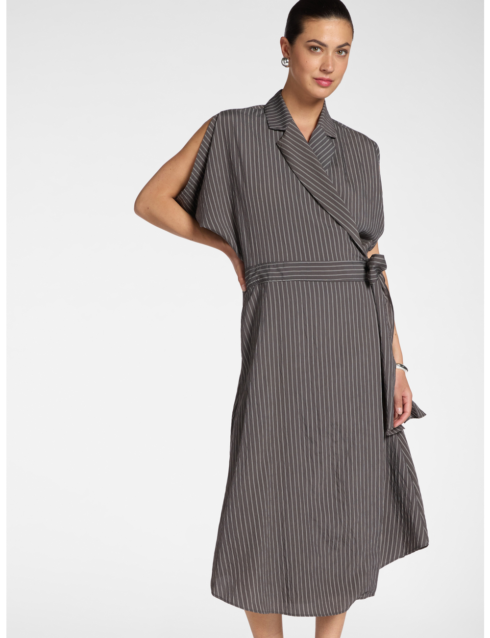 Elena Mirò - Vestido camisero de mezcla de modal a rayas