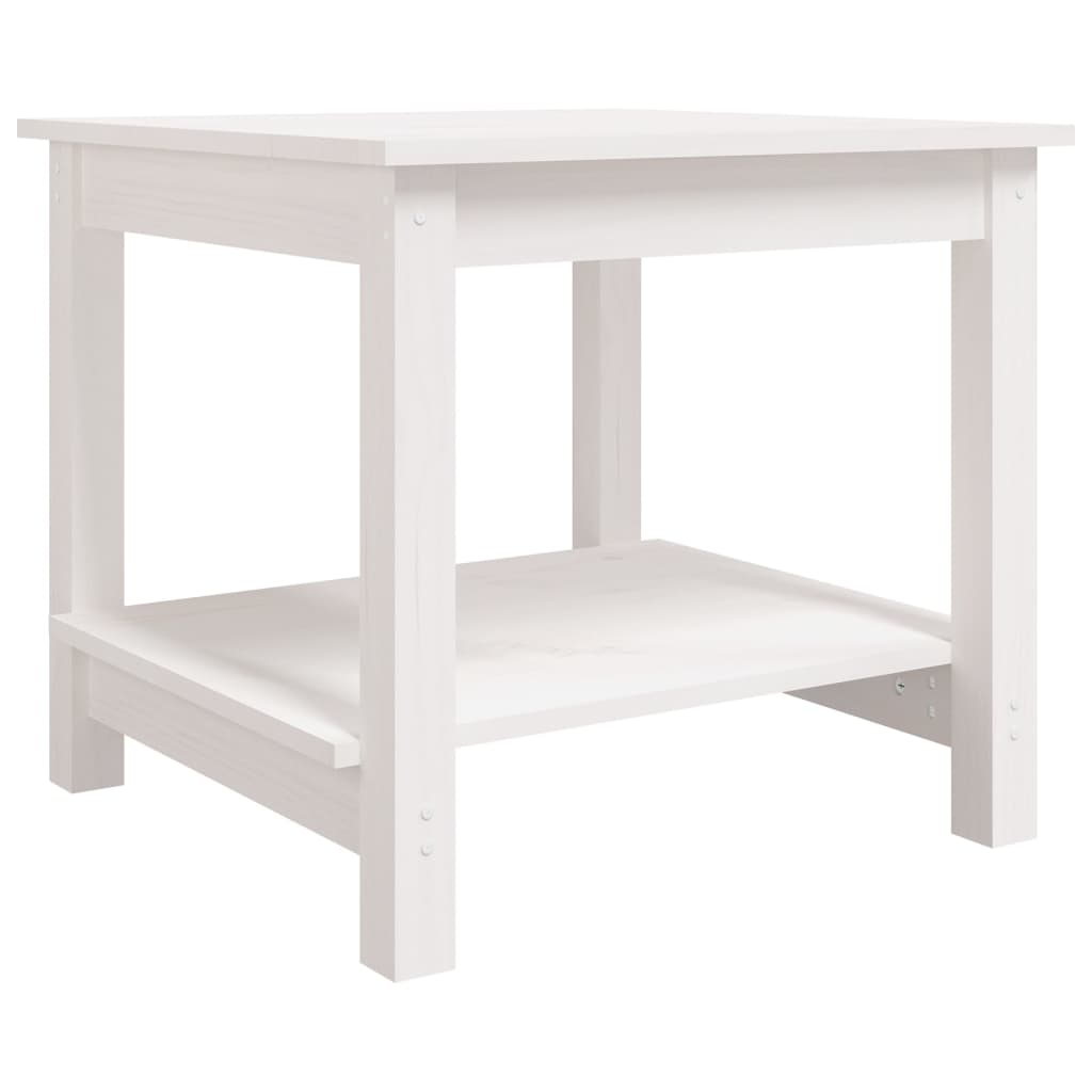 vidaXL Mesa de centro de madera maciza de pino blanco en dimensiones 110x55x45 cm/50x50x45 cm | estructura resistente ideal para salón dormitorio o estudio