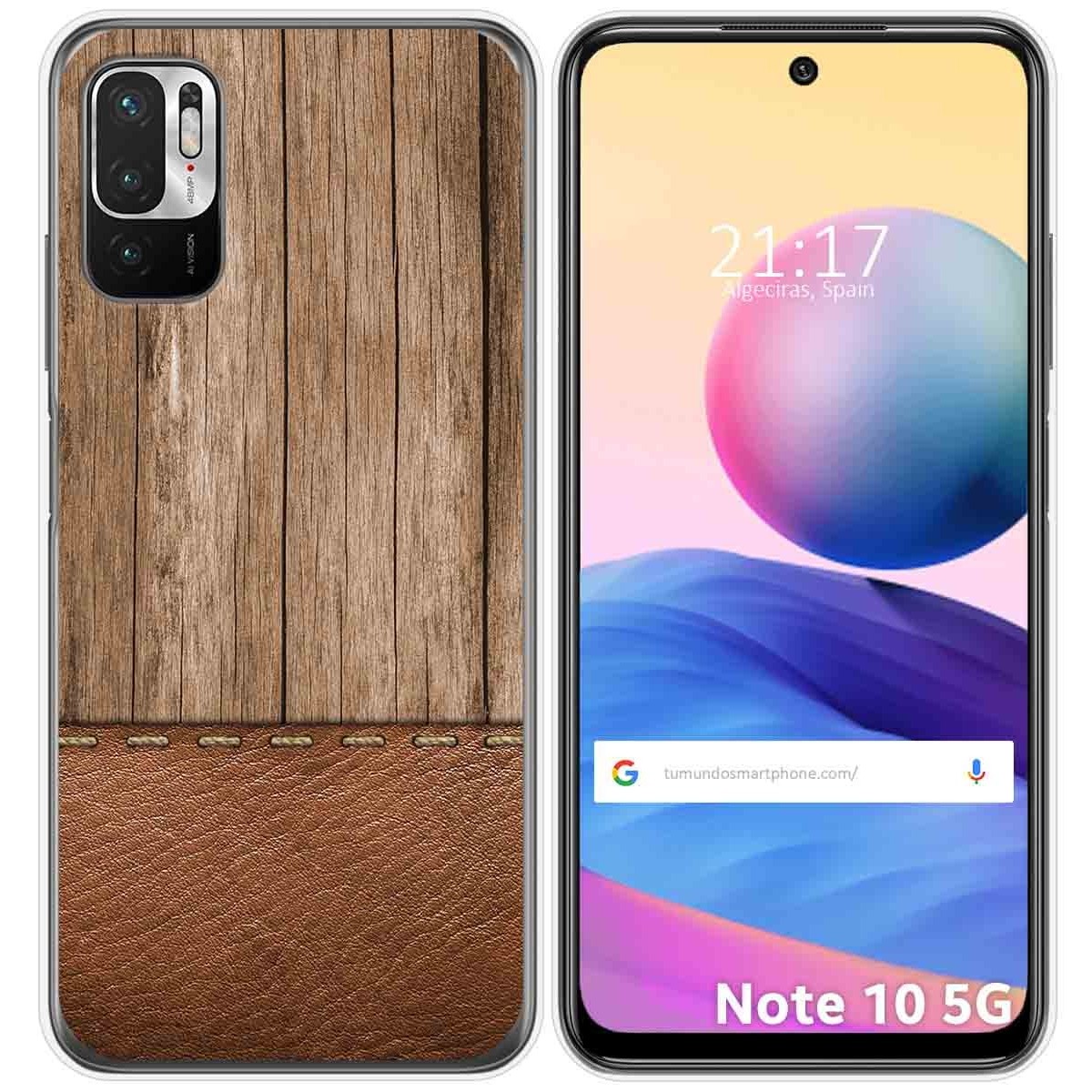 Tumundosmartphone Funda Gel Tpu para Xiaomi Redmi Note 10 5G / POCO M3 PRO 5G diseño Madera 09 Dibujos
