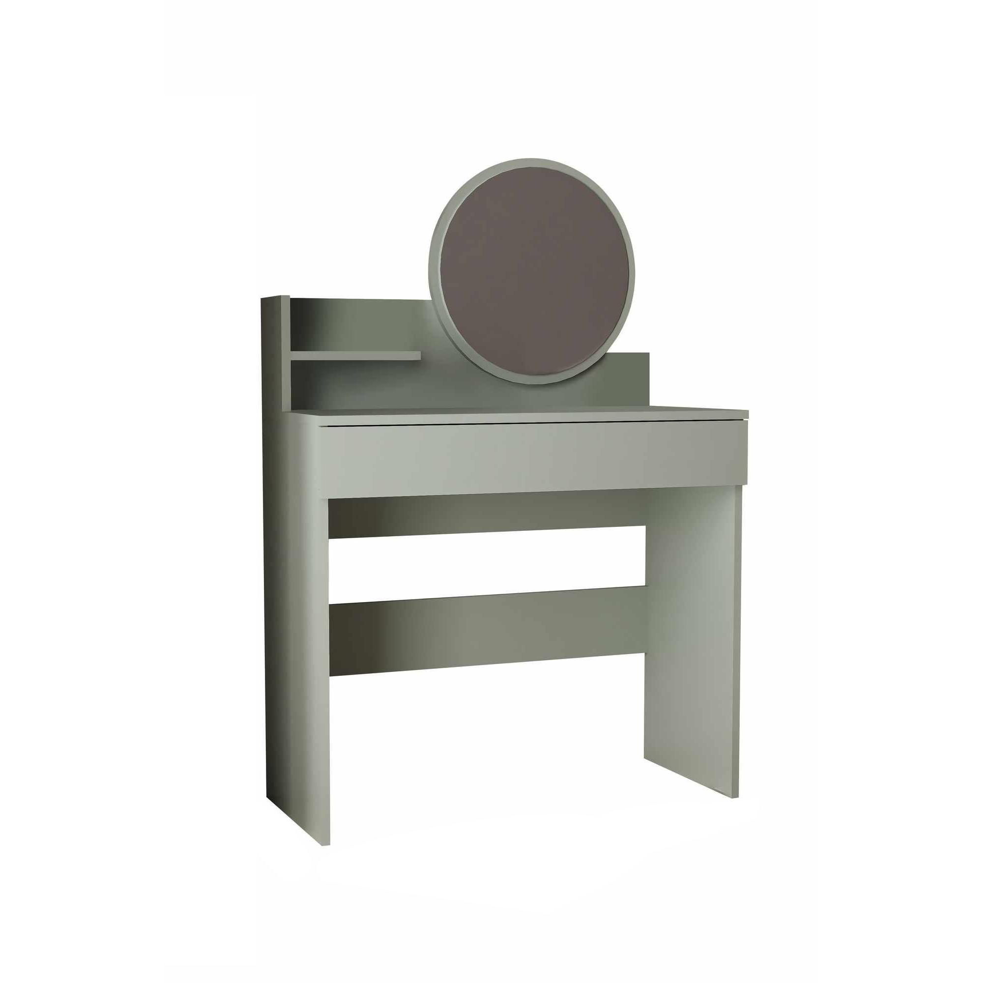 Habitat y Jardin - Tocador "Harmony Mini Round" con espejo de madera - 90 x 40 x 133 cm - Verde