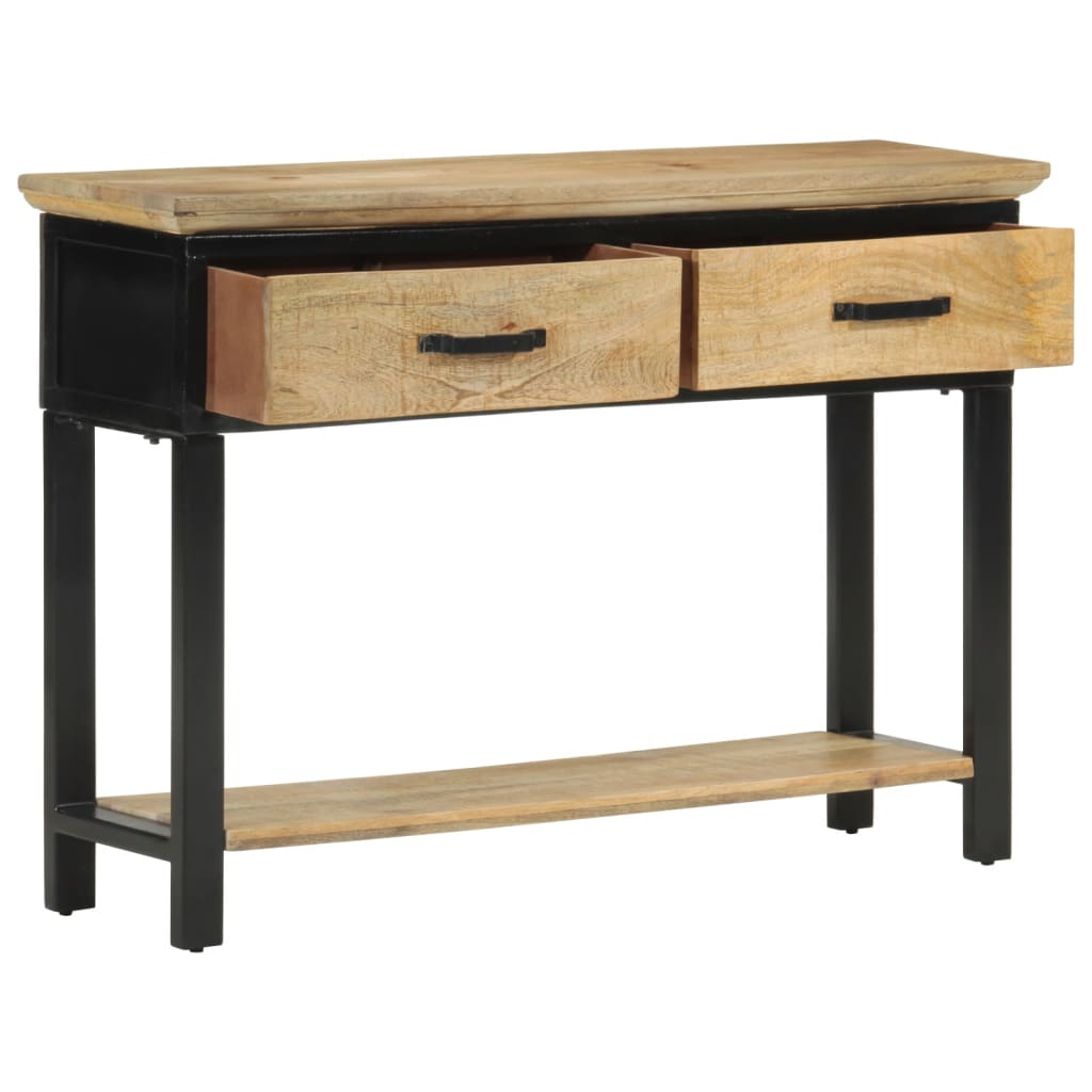 Vidaxl Mesa Consola Madera Maciza de Mango Rugosa 110x30x75 Cm