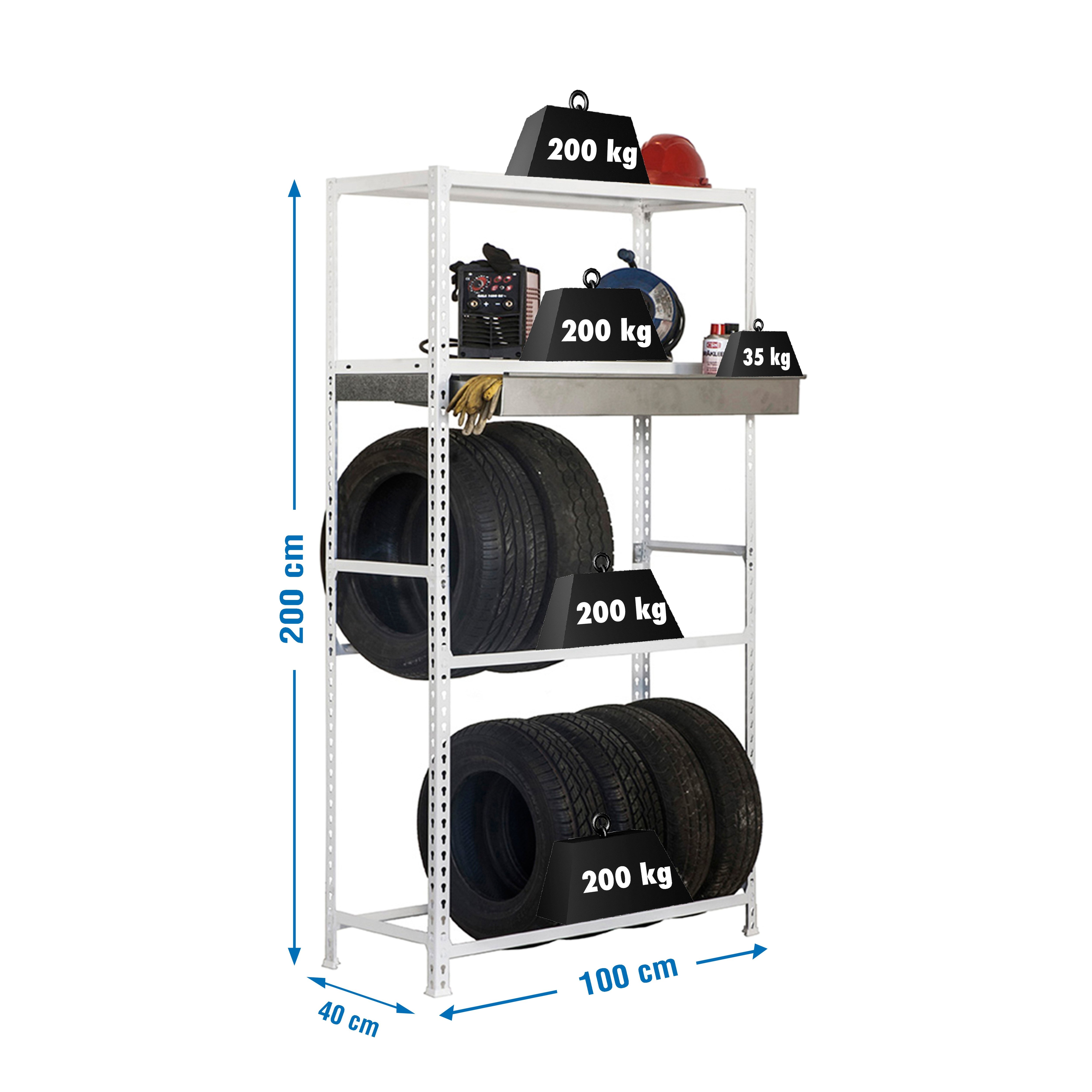 Estantería SIMONRACK Simongarage box plus 4/400 blanco