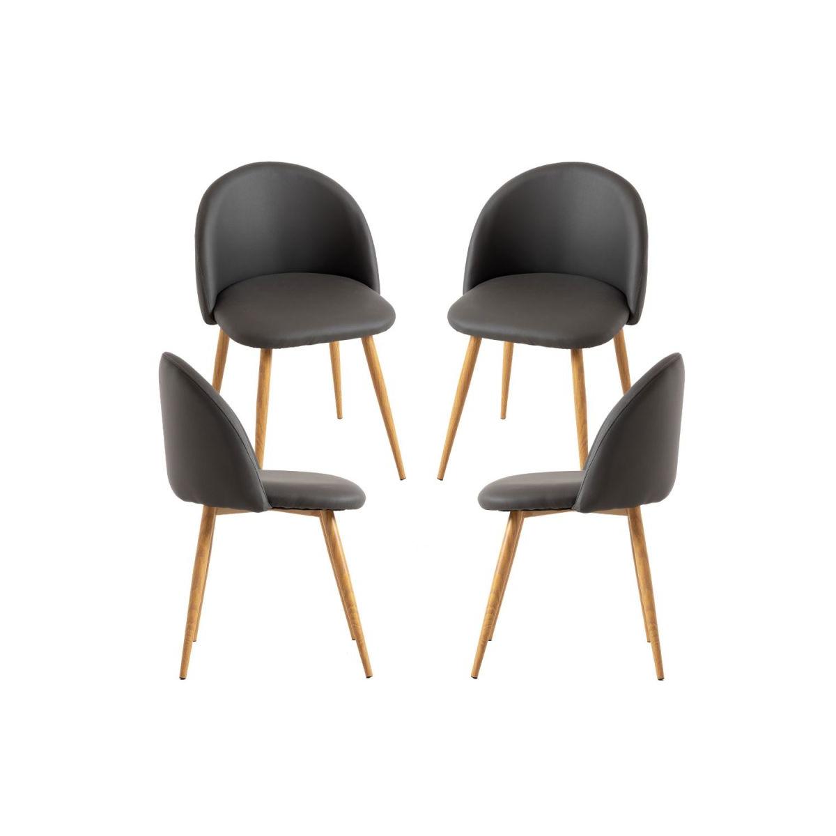 Regalos Miguel - Packs Sillas Comedor - Pack 4 Sillas Vint Polipiel - Gris