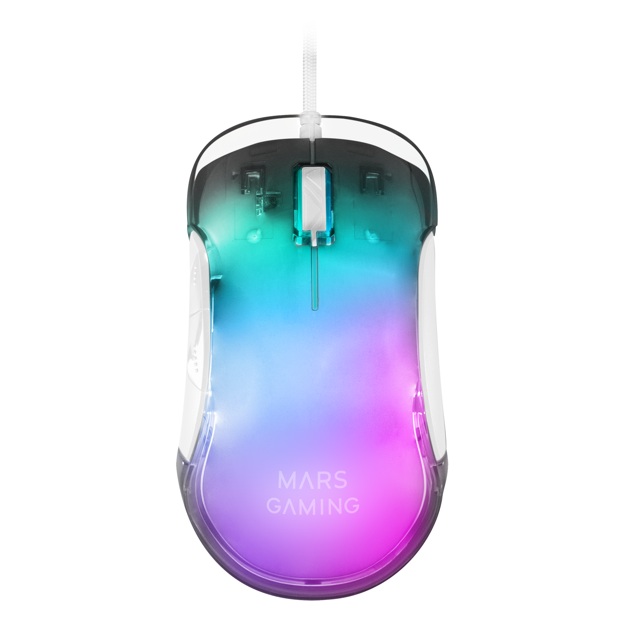 Mars Gaming MMGLOW, Ratón Gaming RGB Chroma-Glow, Acabado Espejo, 12800 DPI, Ratón PC RGB, USB Chapado en Oro, Negro o Blanco