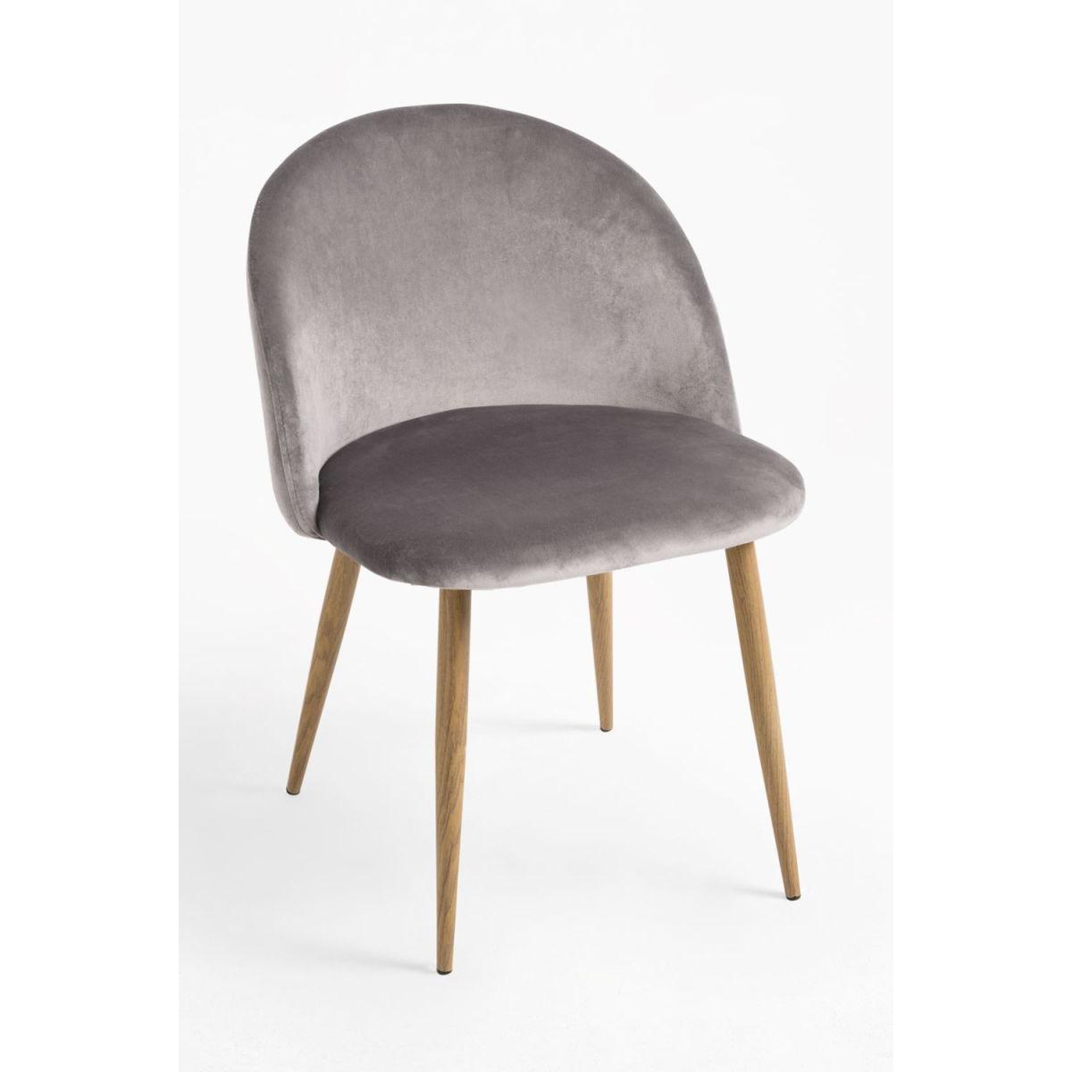 Regalos Miguel - Packs Sillas Comedor - Pack 2 Sillas Vint Terciopelo - Gris