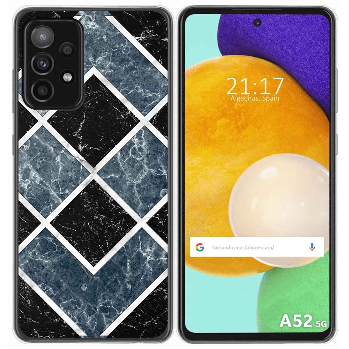 Tumundosmartphone Funda Gel Tpu para Samsung Galaxy A52 / A52 5G / A52s 5G diseño Mármol 06 Dibujos