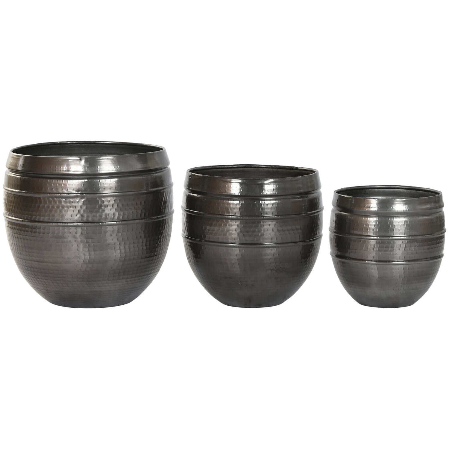 Macetero set 3 aluminio 40x40x40,5 gris brillante , El mejor complemento para tu hogar.