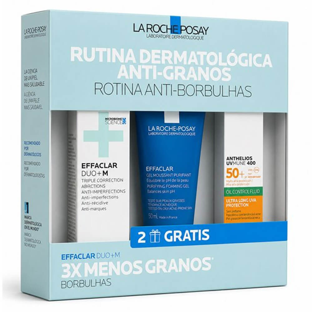 La Roche Posay Effaclar Duo +M Crema 40 ml + Regalo Gel Purificante 50 ml y Anthelios Uvmune 400 Oil Control 15 ml Pack