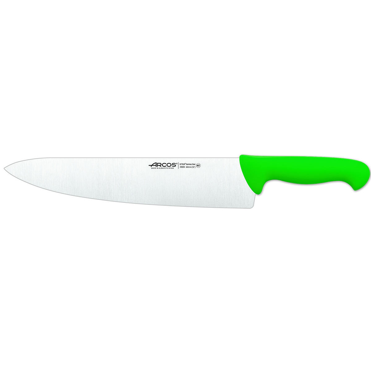 Cuchillo de Cocinero Arcos Colour - Prof 290921 de Acero Inoxidable Nitrum y Mango Ergonómico de Polipropileno de Color Verde con Hoja de 30 Cm