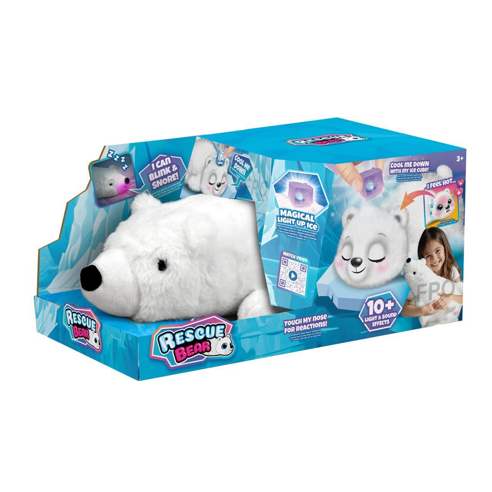 Peluche electrónico Oso Polar.Mueve sus ojos y nariz acompañado de luces y sonidos mágicos (Bizak 62008636)