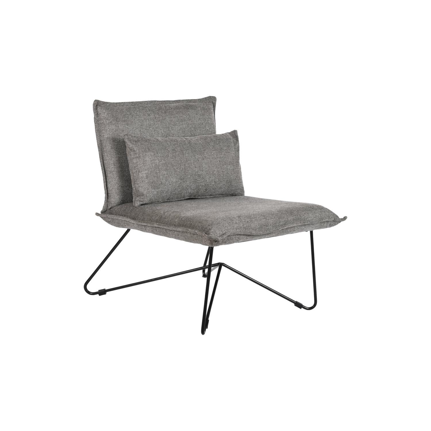 SILLON POLIESTER METAL 66X78X75 CON COJIN GRIS FIJALO MB203708