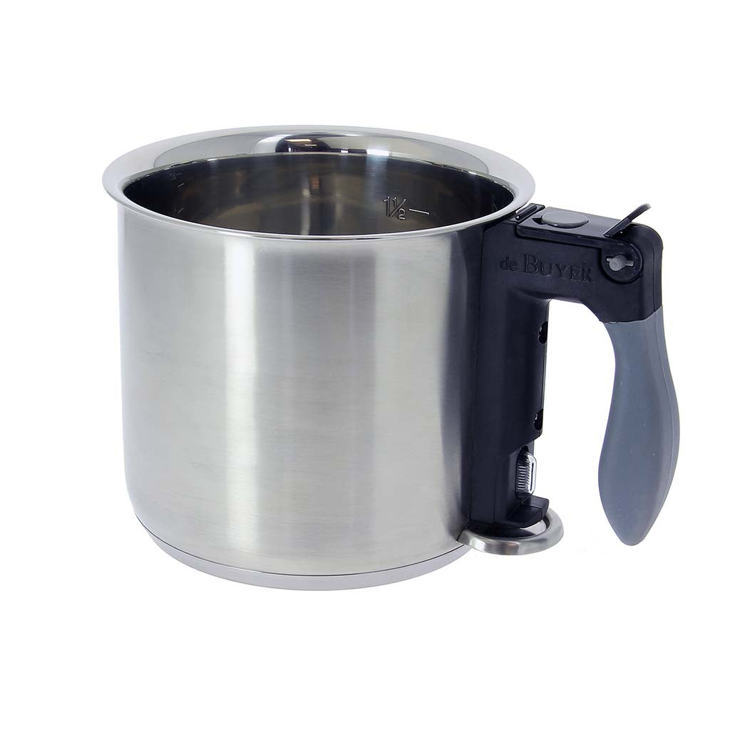 Caño de Baño María de Acero Inoxidable Doble Pared De Buyer 1,5 L con Válvula de Seguridad y Medidor