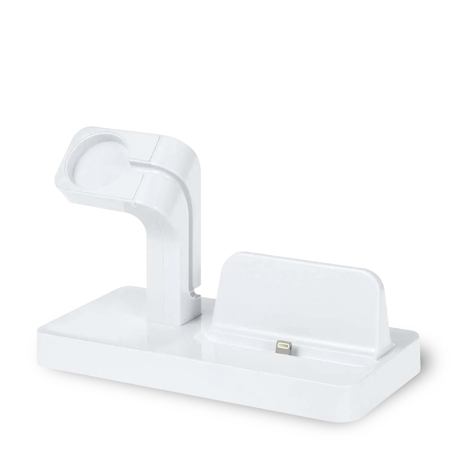 DAM. Base de carga para Apple iPhone, conexión Lightning 8 pins y soporte de carga para Apple Watch. 15,2x7,7x9,5cm