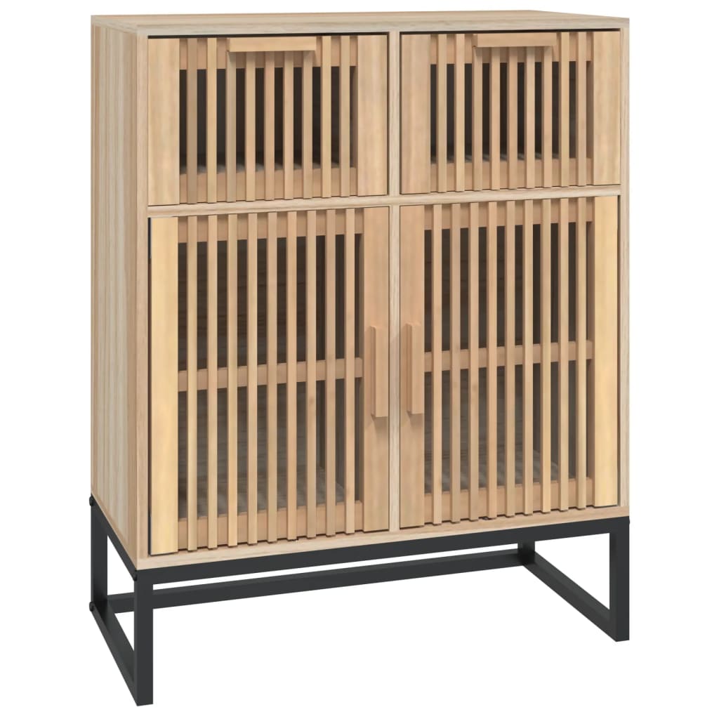 vidaXL Aparador de madera contrachapada 60x30x75 cm en color Marrón/Blanco/Negro
