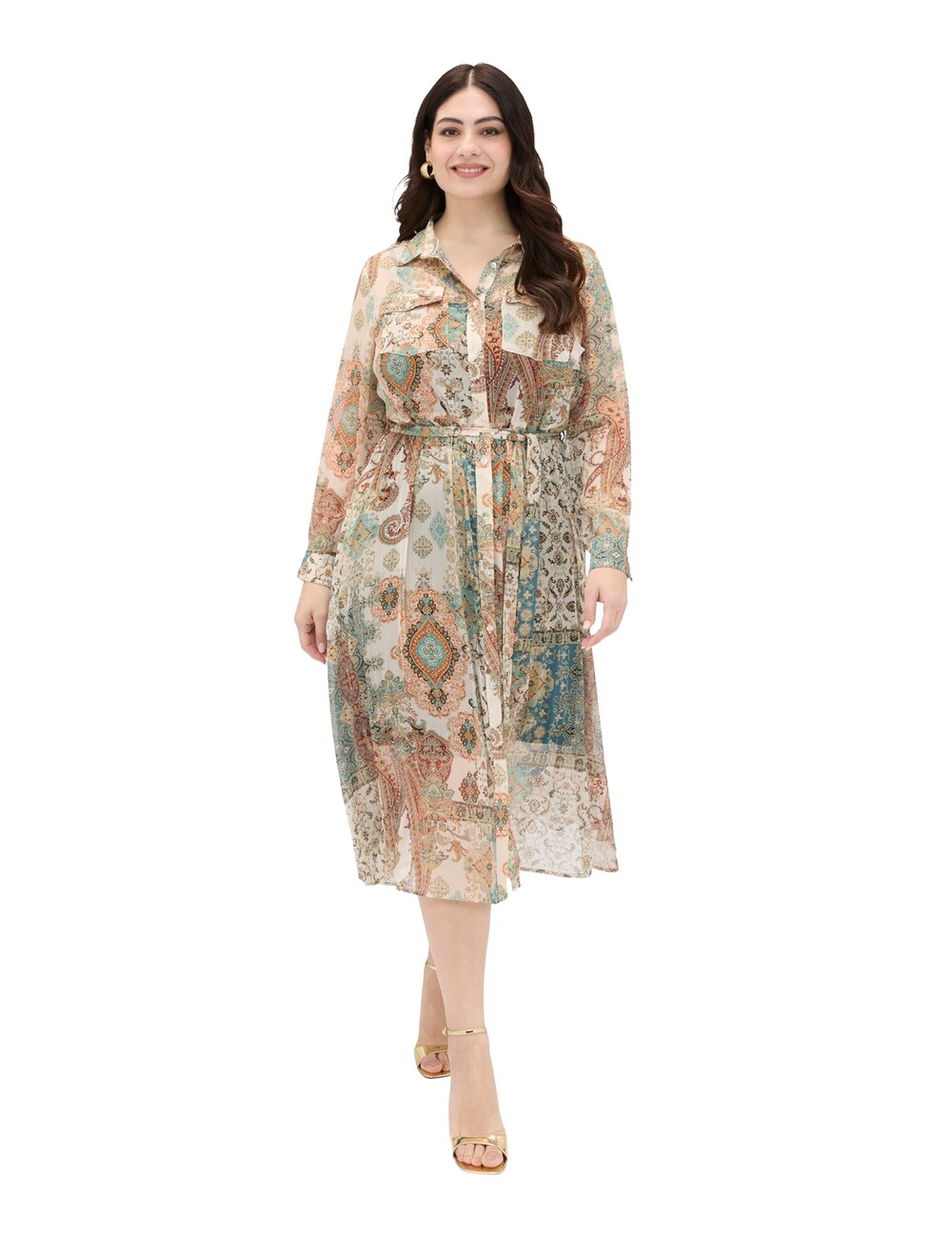 Fiorella Rubino - Vestido camisero estampado paisley