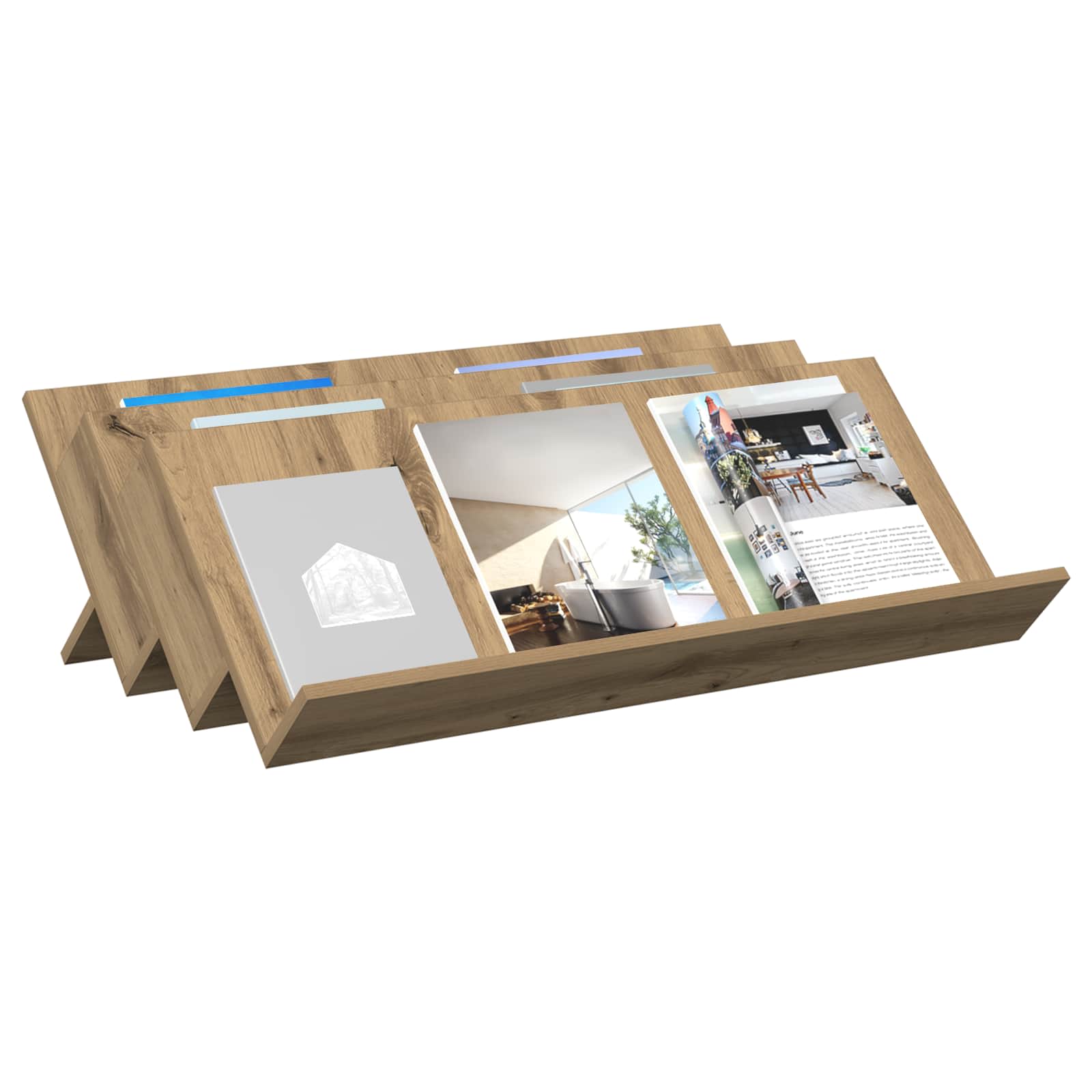 vidaXL Estante de revistas 90 x 53 x 28,5 cm Madera de ingeniería