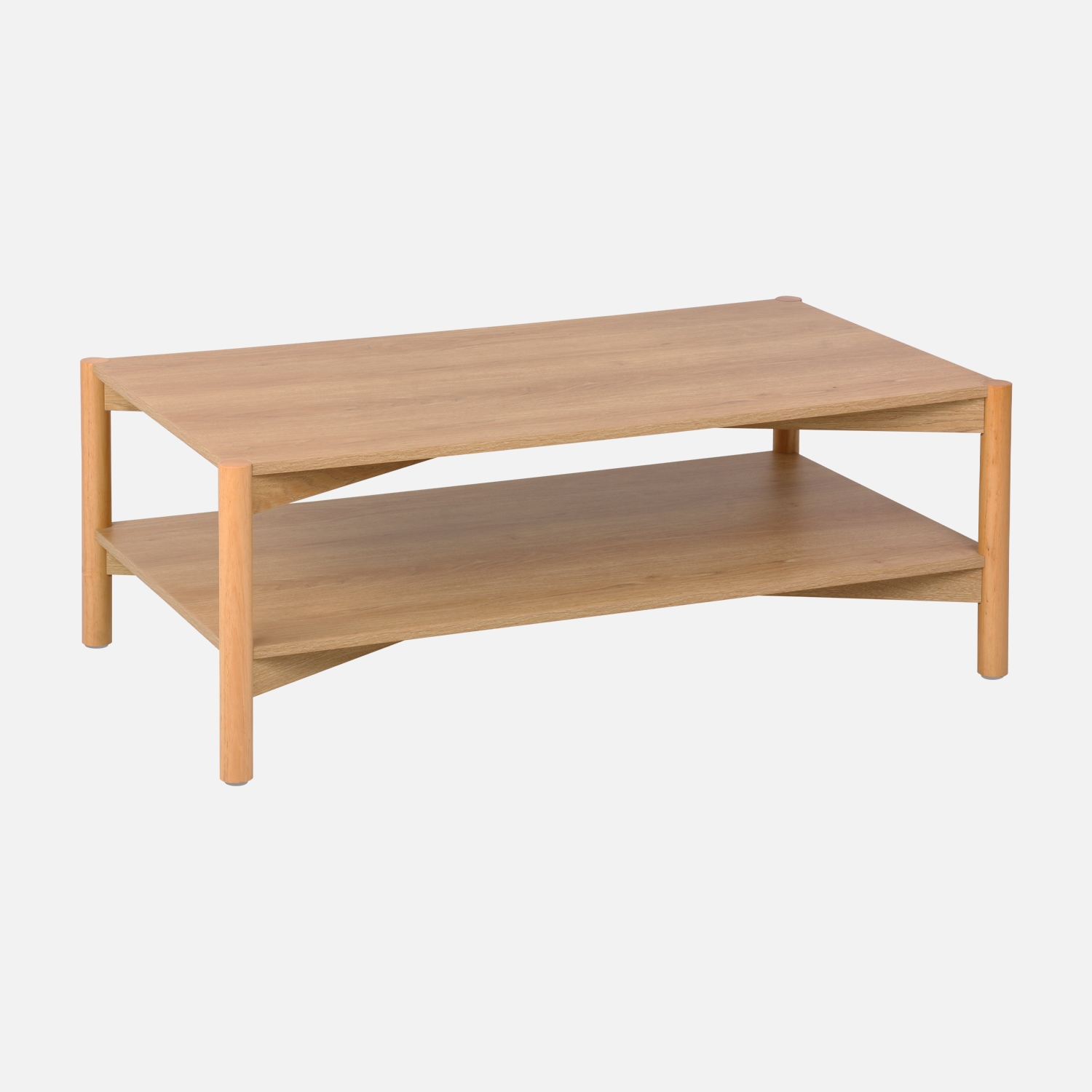 sweeek - Mesa de centro rectangular con doble estante, 110cm , Harmony , 110x60x40