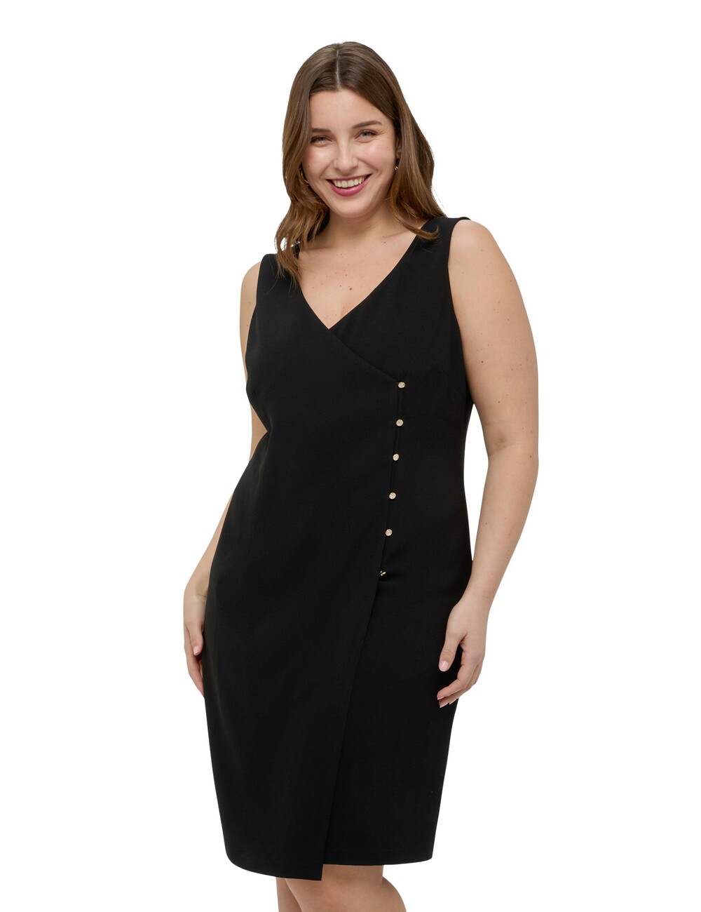 Fiorella Rubino - Vestido tubo con botones joya - GLAM