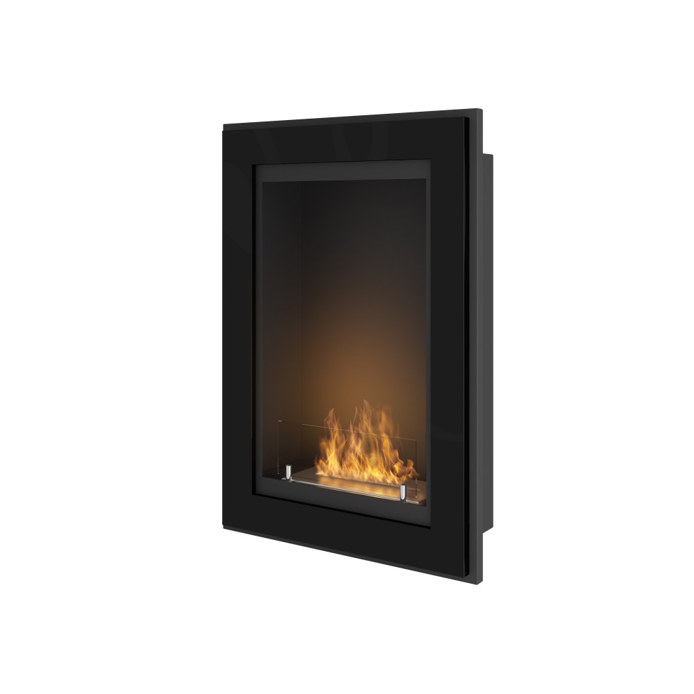 Chimenea de bioetanol empotrada Frame 550 SimpleFire con cristal negro