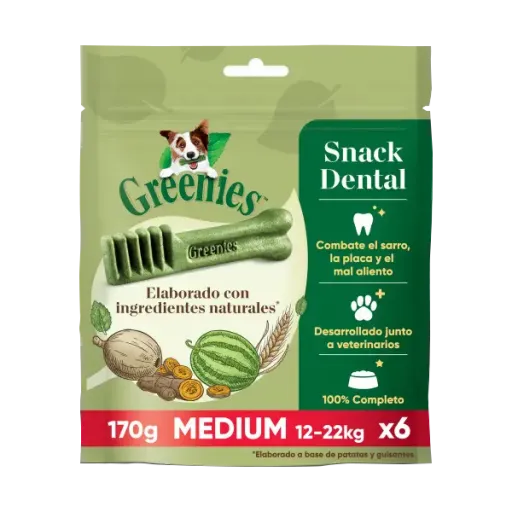 Greenies Snack Dental  Natural para Perros Medianos (Perros , Snacks , Higiene dental) - 6