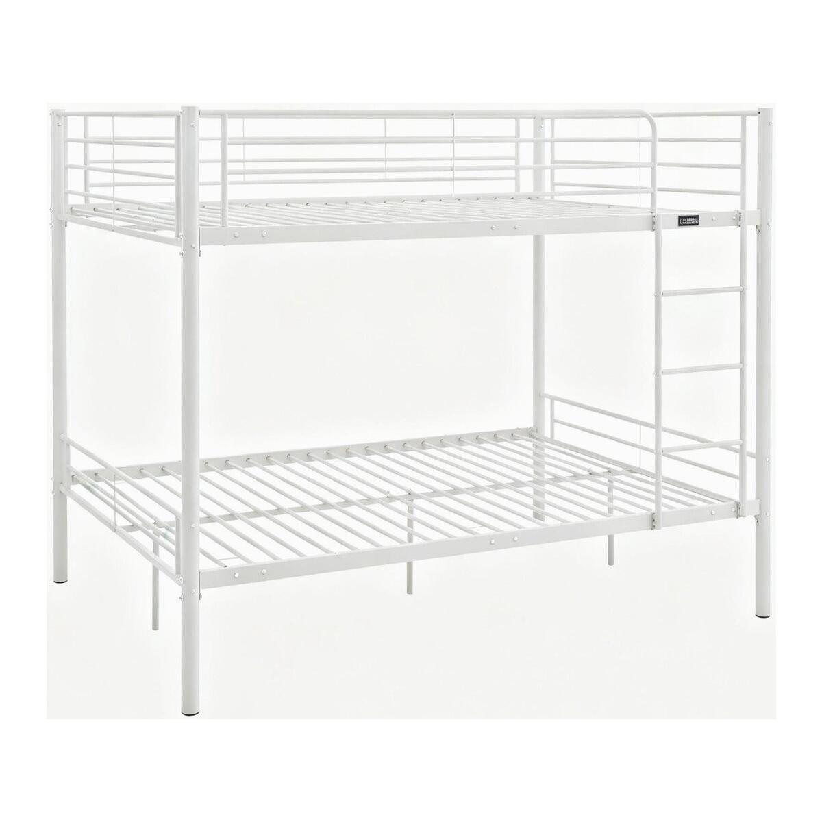 Habitat y Jardin - Litera doble "Adam" con somier - 140 x 190 cm - Blanco