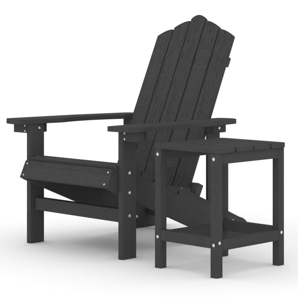 vidaXL Silla de jardín Adirondack con mesa HDPE Armario + mesa