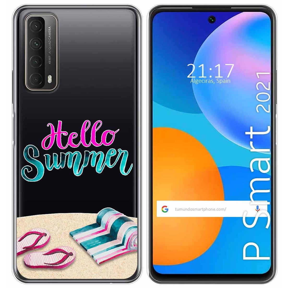Tumundosmartphone Funda Gel Transparente para Huawei P Smart 2021 diseño Summer Dibujos