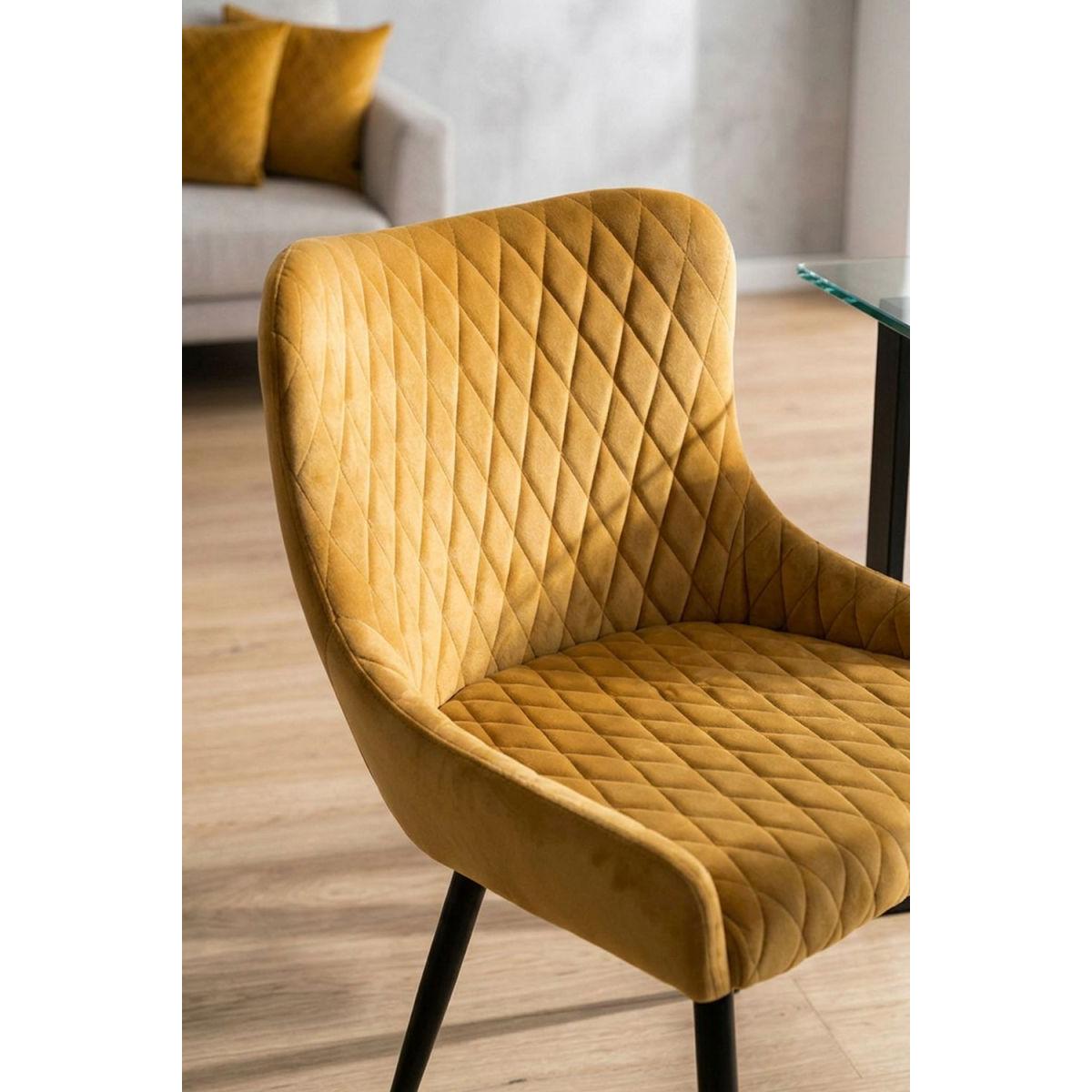 Regalos Miguel - Sillas Comedor - Silla Sanda Terciopelo - Mostaza
