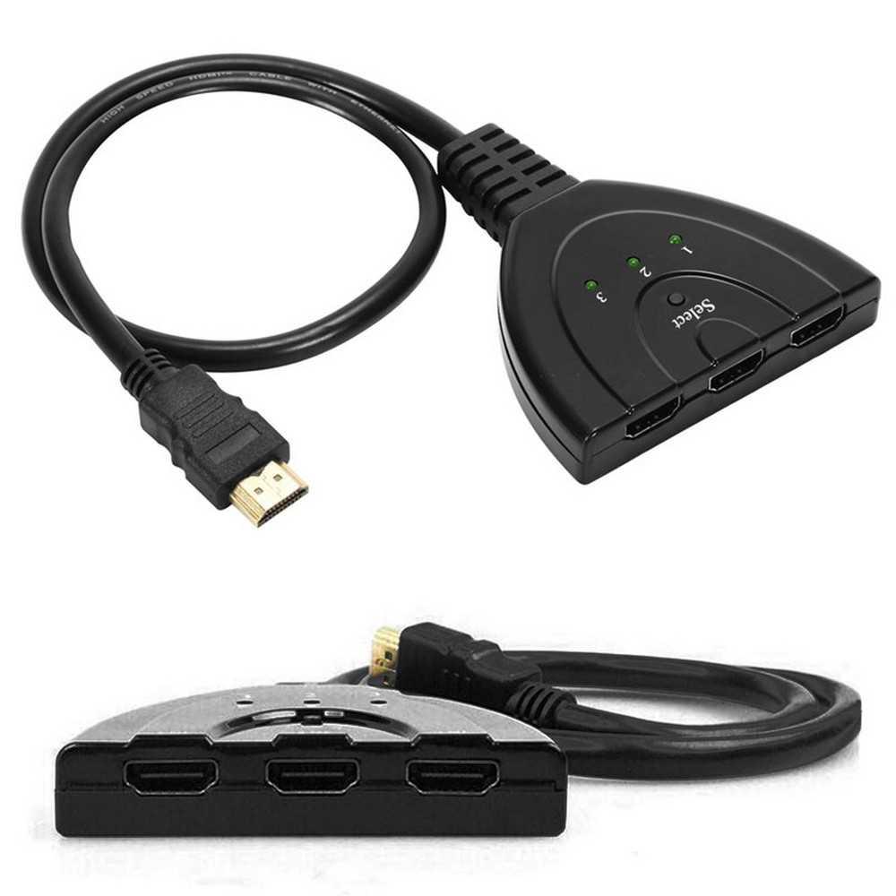 Ociodual Cable Multipuerto Ladron Switch de 3 puertos HDTV hembras a 1 HDTV macho para PS3, Xbox One, DVD, etc