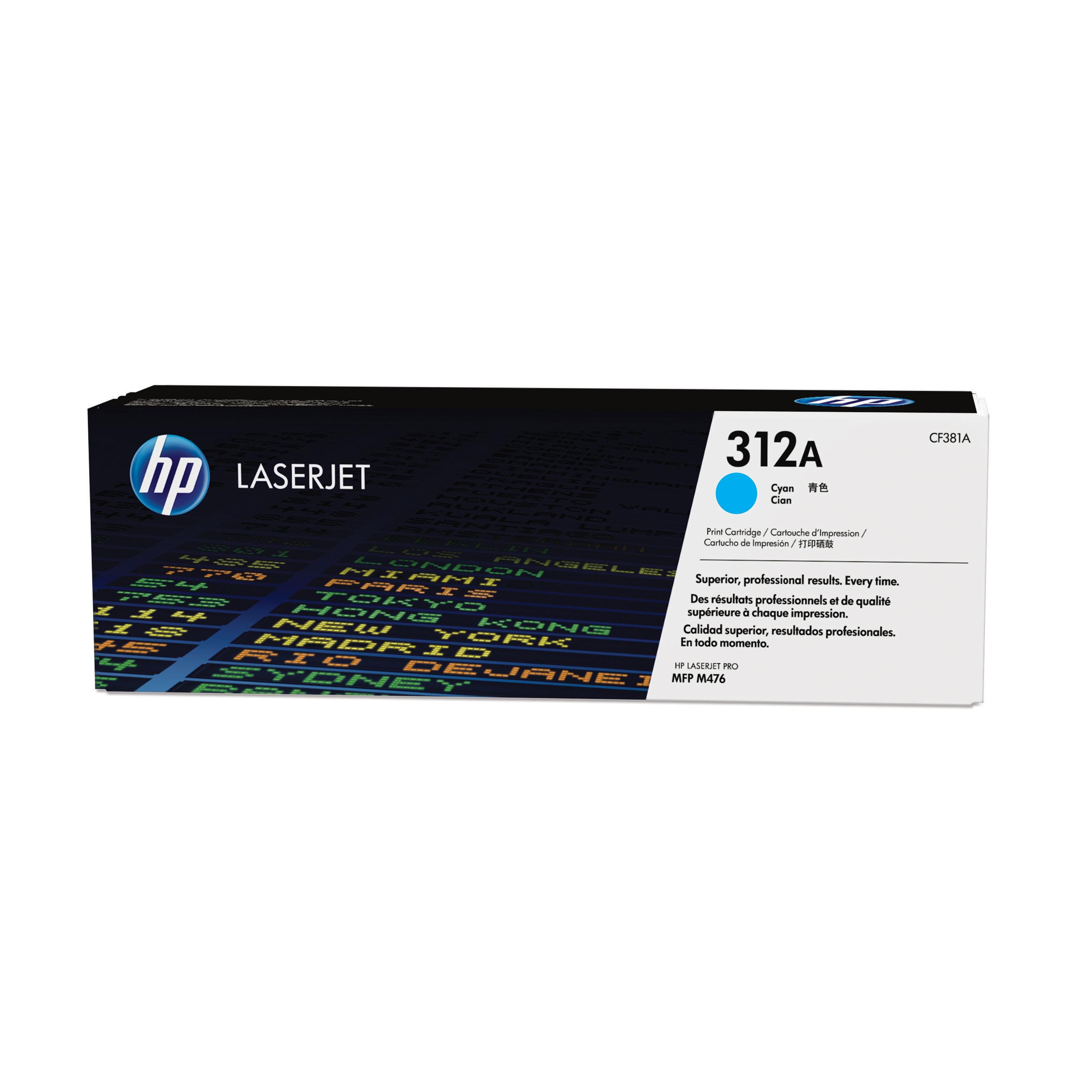 Cartucho de toner original LaserJet HP 312A cian