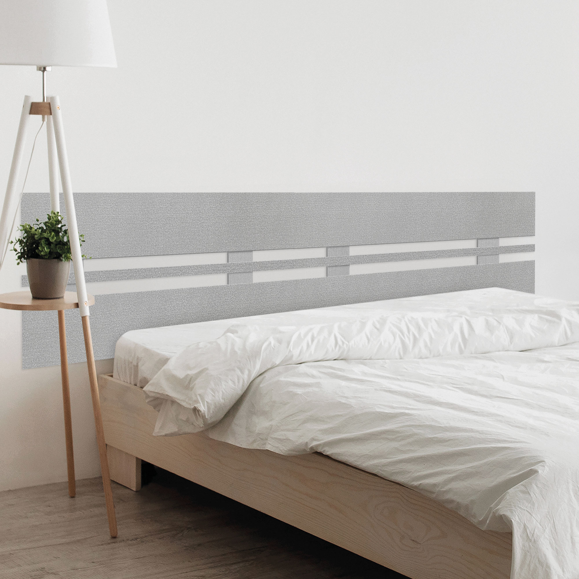 DHOME Cabecero de Madera reciclada DM Horizontal Ancho DUAL Cama Palets Herrajes incluidos