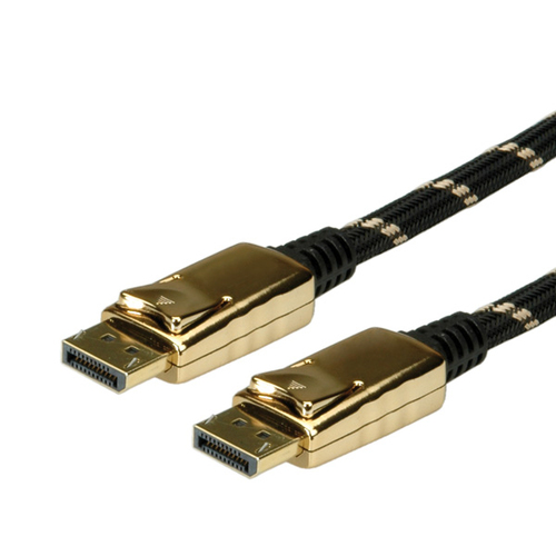 Roline Rotronic 11.04.5646 - Cable (DisplayPort, 3 m), Color Dorado