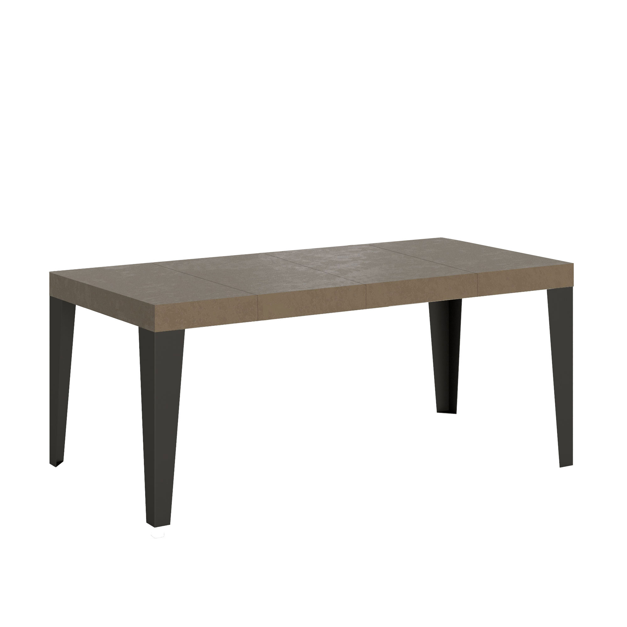 Mesa extensible Flame Premium 120/224x90 cm en gris tórtola con patas antracita - Itamoby