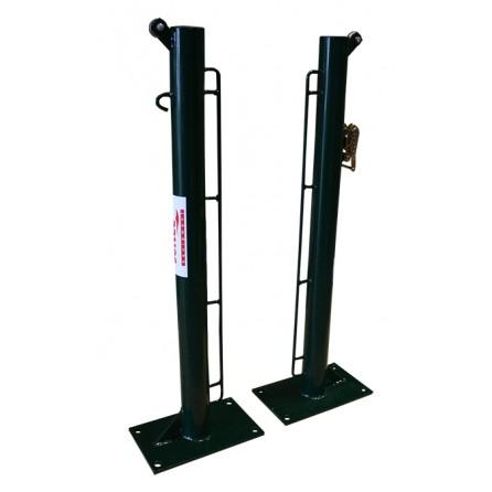 JUEGO POSTES DE TENIS FIJOS Ø 80MM CON BASE PARA ATORNILLAR SOFTEE EQUIPMENT