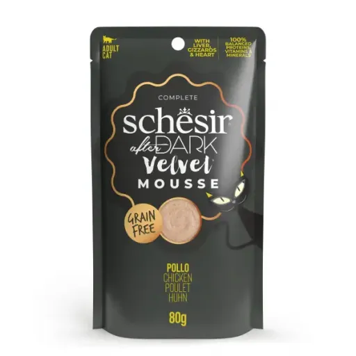 Schesir Comida Húmeda After Dark Pollo en Mousse para Gatos - 80 GR