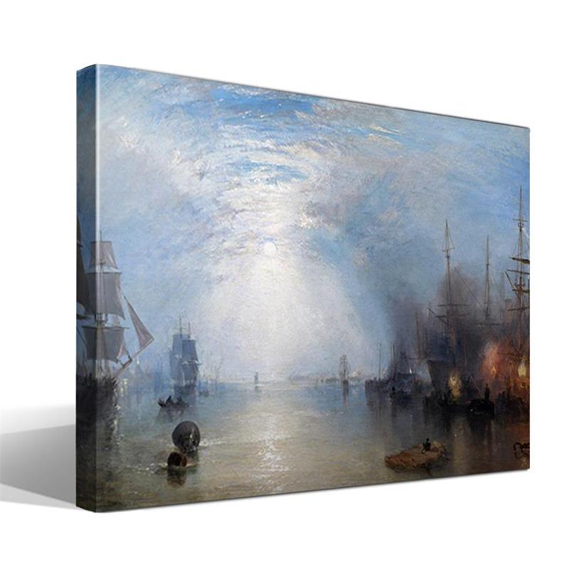 Cuadro Canvas Keelmen en Carbones por Moonlight de William Turner - Alta Resolución - Lienzo 100% Algodón - Bastidor de Madera - Obra de Arte