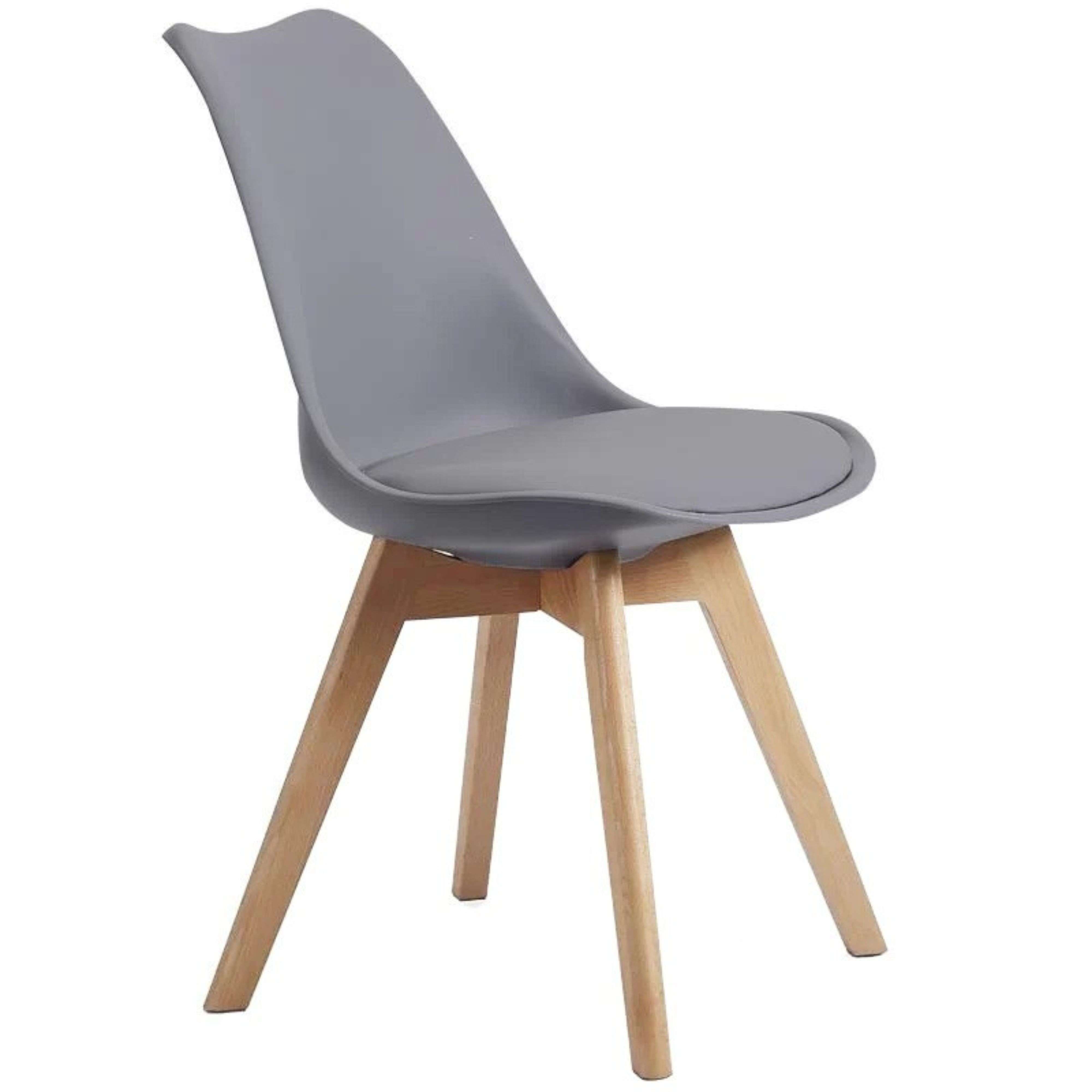 Miroytengo Pack Sillas  Salón Comedor Bristo Estilo Contemporáneo en Color Gris y Madera Haya 84x48x54 cm