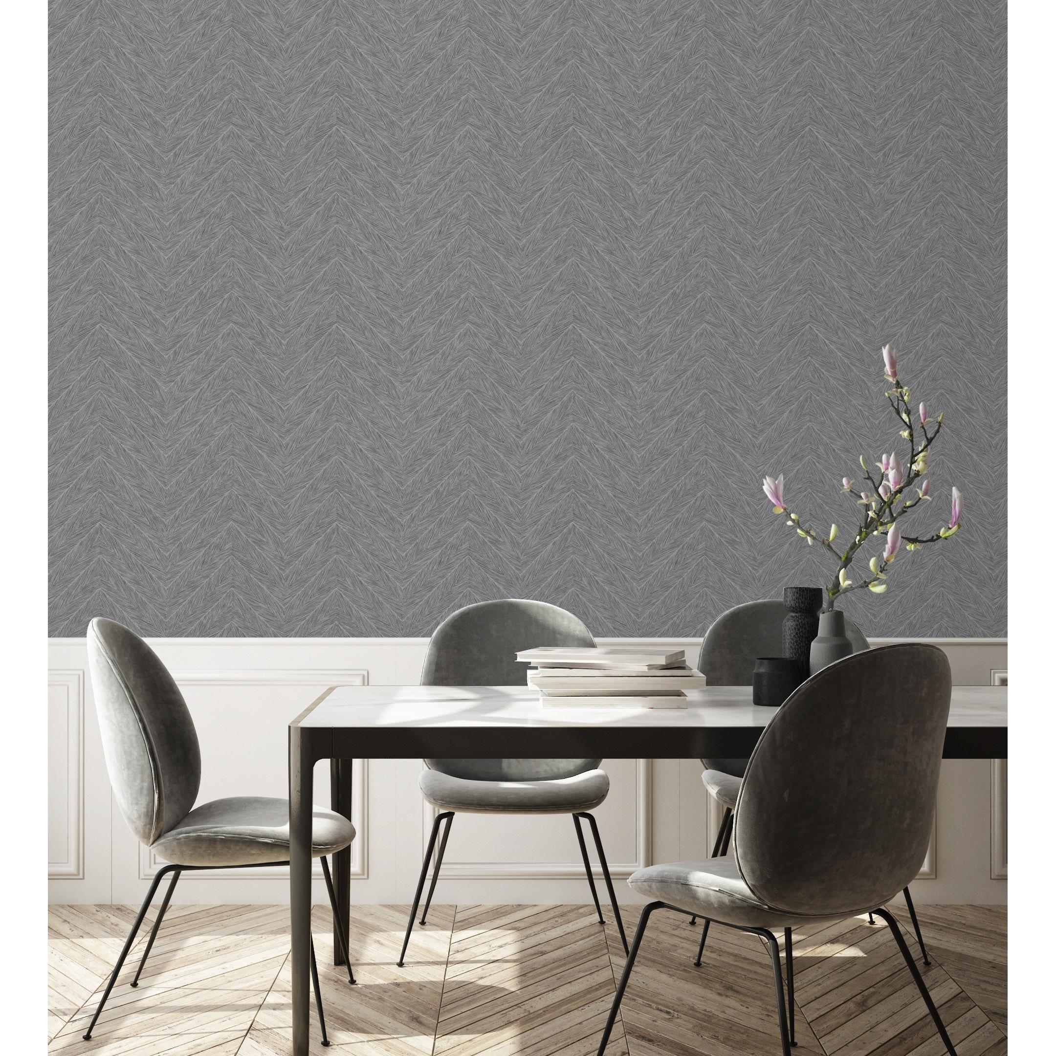 Papel pintado vinílico lavable de espigas en relieve con efecto nacarado - Dethon Spike 681645 de GAULAN - Rollo de 10 m x 1,06 m