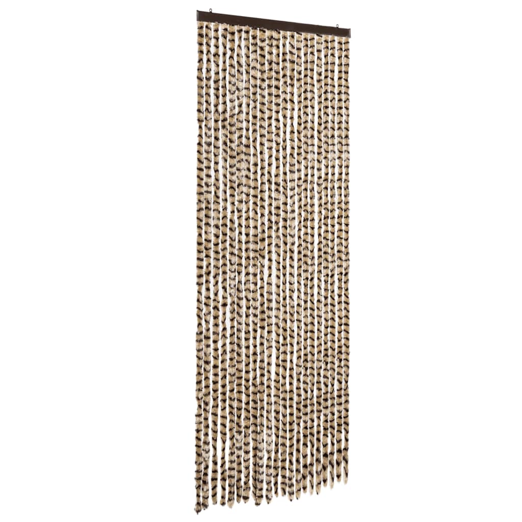 vidaXL Cortina Antimoscas Persiana Protección Chenilla 90x200 cm Color Beige,  Beige y marrón,  beige and dark brown y mas