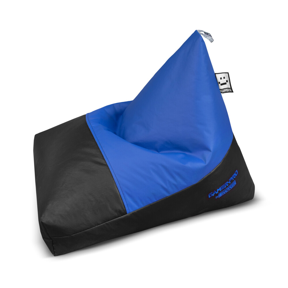Puff Gamer Pirámide Polipiel Azul HAPPERS - Cómodo, ligero y resistente. Make it Happers®
