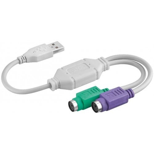 CABLEPELADO Adaptador de usb a Cable del Teclado y Ratón | Conmutador KVM | Convertidor USB para Teclado y Ratón | 15 cm | Blanco