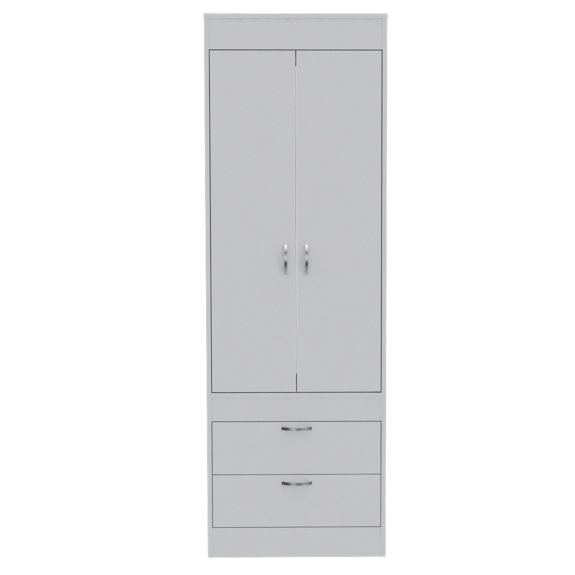 TUHOME Armario Lisboa, con 2 cajones y barra de colgar, Wengue Madera manufacturada Dormitorio-Almacenamiento