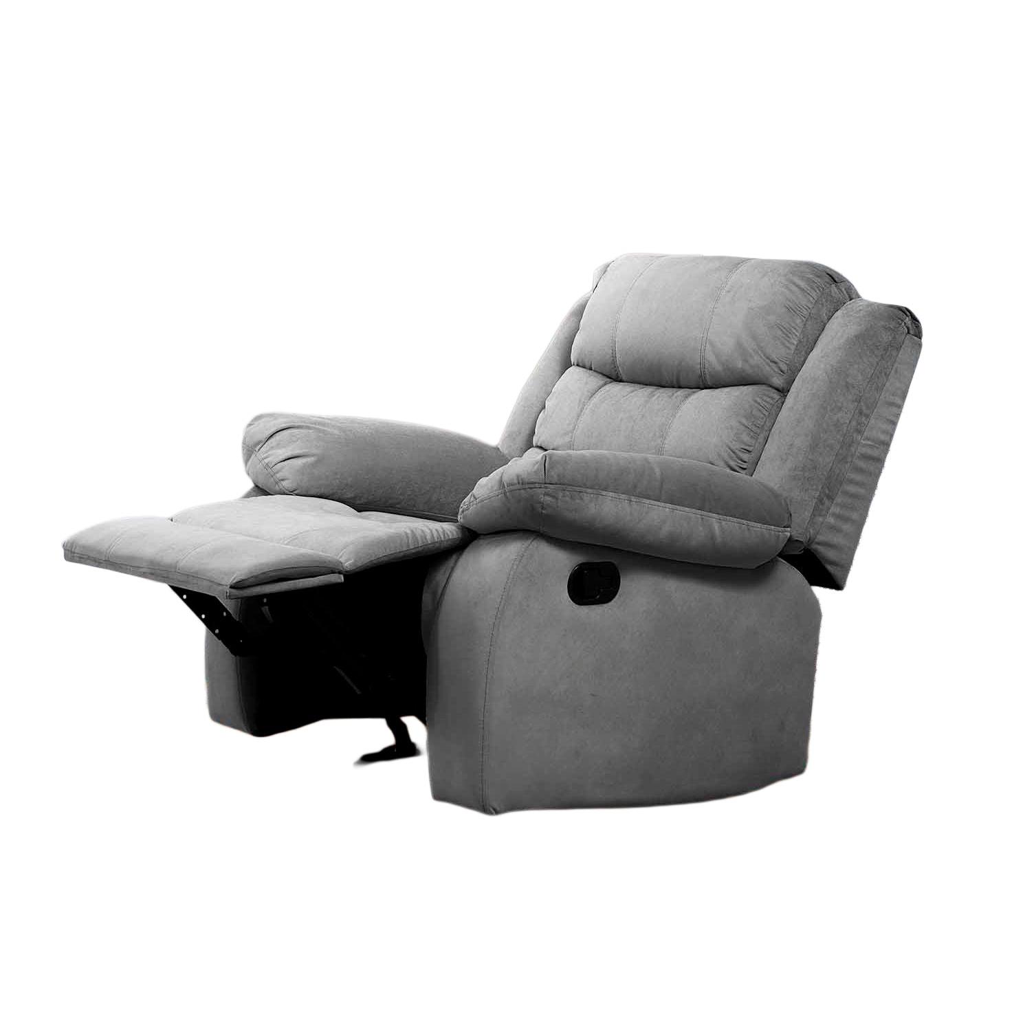 Sillon Reclinable Manual Houston 1 Plaza Gris     Saldos y Stocks