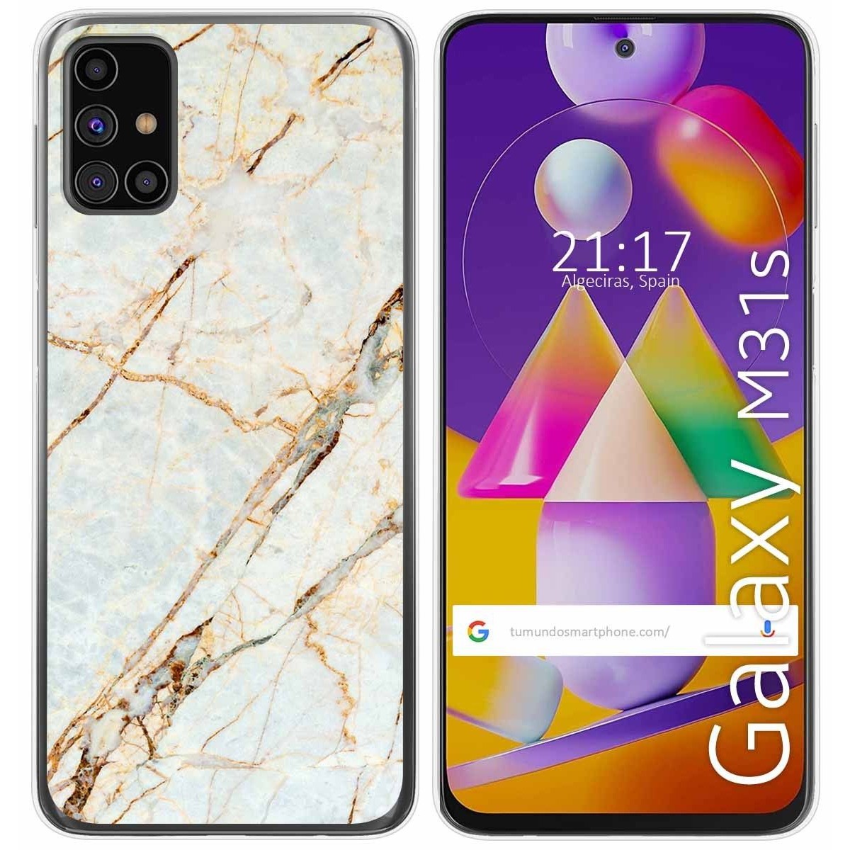 Tumundosmartphone Funda Gel Tpu para Samsung Galaxy M31s diseño Mármol 13 Dibujos
