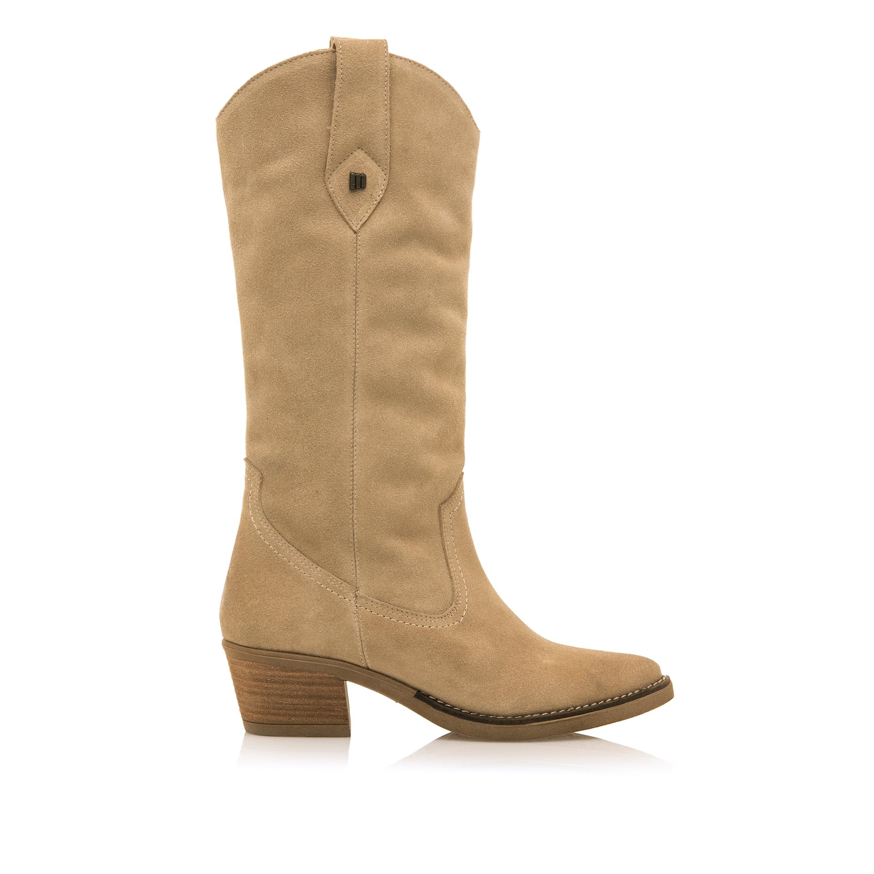 Mustang-MTNG botas de tacón mujer teo beige con cierre sin cierre-abiertos y tipo de puntera afilada