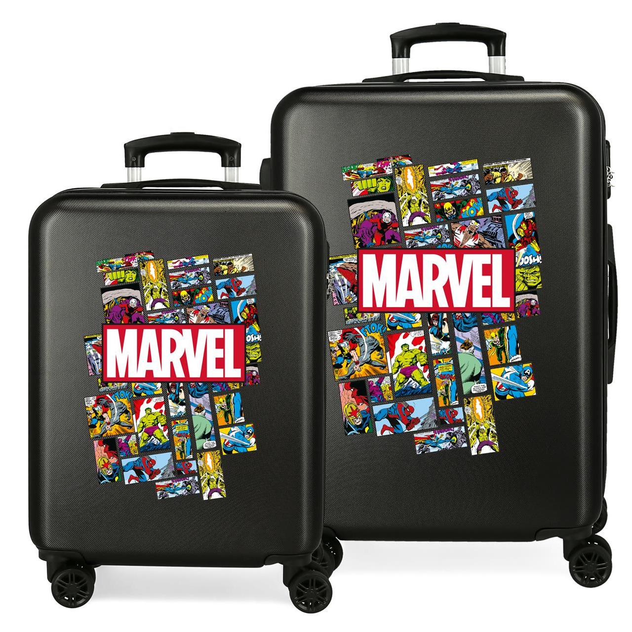 Marvel Juego De Maletas ABS Rígida Comic Marvel Negro