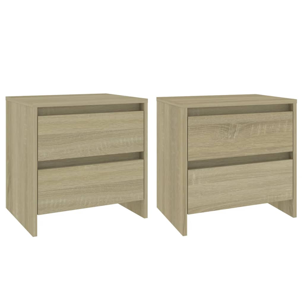 Vidaxl Mesitas de Noche 2 Unidades Madera Ingeniería 45x34,5x44,5 Cm Blanco